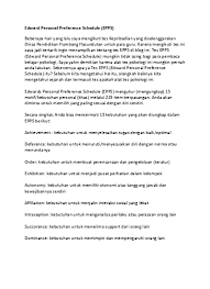 Namun tes ini hanya untuk mengetahui apa kebutuhan tipe tipe motivasi dan kesukaan dari seorang individu. Contoh Soal Edwards Personal Preference Schedule Epps Contoh Soal Epps