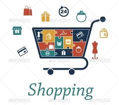 Shopping Concept Puzzles With A Cart And Icons Logo Design Samples Supermarket Design Cart Logo