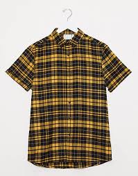 Maybe you would like to learn more about one of these? Asos Design Regular Shirt In Black And Yellow Tartan Check Asos