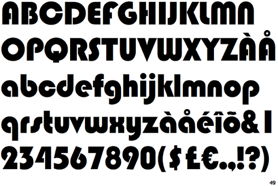 Bảng kí tự font Blippo