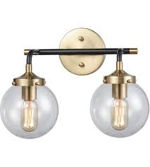 Boudreaux 2 Light 15 Inch Matte Black With Antique Gold Vanity Light Wall Light Elk Lighting Vanity Lighting Wall Sconce Lighting