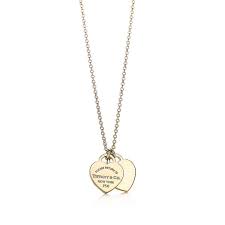 Return To Tiffany Mini Double Heart Tag Pendant In 18k Gold Tiffany Gold Necklace Tiffany And Co Necklace Return To Tiffany Necklace