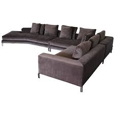 Minotti Allen Sectional L Shape Sofa In Taupe Brown Velvet By Rodolfo Dordoni L Shaped Sofa Sectional Sofa Sectional