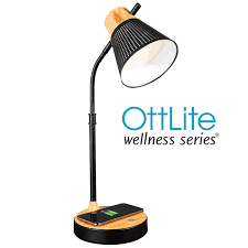 Table desk lamp light office, table, light fixture, furniture png. Ottlite Wellness Series Wireless Charging Led Table Lamp