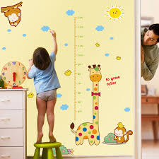 details about giraffe measure growth height chart vinyl wall sticker decal nursery kids baby