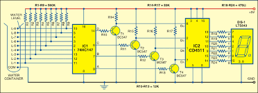 The pump as the water level rises or fall the sensing probes and circuits of the controller detect the same. Numeric Water Level Indicator Full Circuit Diagram With Explanation