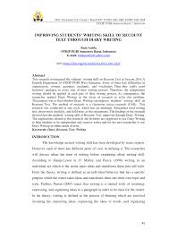 Our unprecedented order volume is a good problem to have but lead times have extended dramatically. Pdf Improving Students Writing Skill Of Recount Text Through Diary Writing
