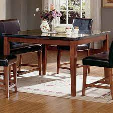 Steve Silver Montibello 7 Piece Granite Top Counter Height Square Dining Table Set 1379 99 Granite Dining Table Square Dining Table Set Square Dining Tables