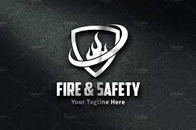 Red and black firefighter logo template, fire. Fire Safety Logo Vector Logo Fire Safety Logo Color
