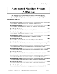 Fillable Online Automated Manifest System Ams Rail Bms Home Page Fax Email Print Pdffiller