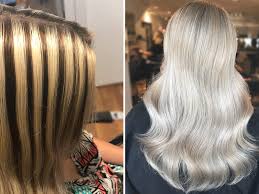 Dirty blonde hair with highlights and balayages always look their absolute best with some texture and waves. Hairstylist Transforms Bad Highlights Into Platinum Blonde Before And After Photos Allure