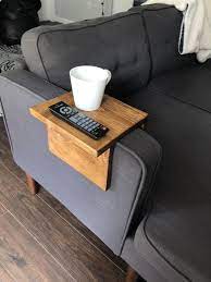Sofa Arm Table With Ledge Sofa Arm Tray With Overhang Wooden Couch Armrest Tray Sofa Arm Table Arm Rest Table Sofa Arm Tray