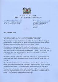 Changes have been effected in deputy president william ruto's security detail with the elite presidential escort guards being withdrawn and replaced with administation police (ap) officers. 2 Pqy4duooeifm