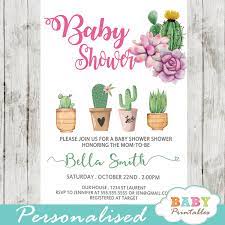 Mini cactus mug party favors | mesa masterplanned community. Cactus Baby Shower Invitations D380 Baby Printables