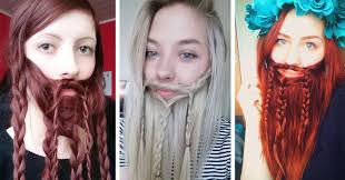 I can make that beard out of yarn! 73 Women Who Braided Their Hair Into Beards That Make Men Envious Bored Panda