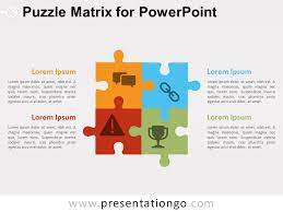Powerpoint is microsoft's proprietary presentation software that lets you create digital slideshows utilizing a variety of media. Puzzle Matrix Diagram For Powerpoint Presentationgo