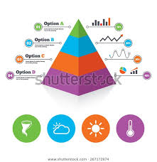 pyramid chart template weather icons cloud stock vector