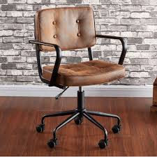 Each chair has padded arm rests for comfort and a cushioned seat, with faux leather upholstery in black, and an oval stitched detail to. Temple Webster Hugo Retro Home Office Chair Reviews