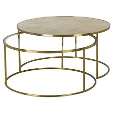 The table is perfect as a cool detail in the hallway, as a coffee table in the living room, or as a nice bedside table in your bedroom. Maison 55 Ringo Modern Classic Round Gold Metal Bunching Round Coffee Table 31 W 40 W Kathy Kuo Home