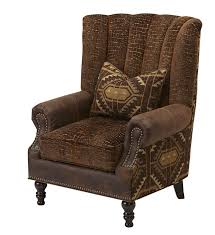 Massoud Rustic Fabric And Leather Chair Western Accent Chairs When You Like The Coziness Of A Fabric Chair This Tall Beaut Accent Chairs Chair Leather Chair