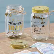 The Letteroom Glass Money Boxes Money Saving Jar Savings Jar Money Jars