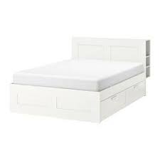 Kupit Brimnes Karkas Krovati S Izgolovem Belyj 140x200 Sm Po Vygodnoj Cene V Internet Magazine Ikea Bed Frame With Storage Headboard Storage Brimnes Bed