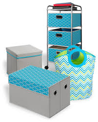 Periea set of 4 assorted collapsible storage box collection. Bintopia Matching Cyan Blue Bedroom Storage Modern Bedroom Chicago By Bintopia By Target Marketing Llc