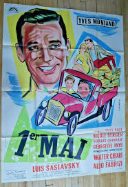 Yves Montand Nicole Berger May 1, 1958 Original Poster