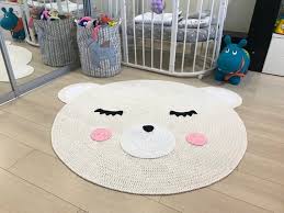 .yarn carpet handmade carpet nursery carpet baby play mat small handmade carpet home written description of each row on an english knitted rug. Beige Rug Kids Mat Carpet For Kids Nursery Rug Rug For Etsy Carpets For Kids Bear Rug Crochet Carpet