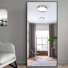 76 t floor mirror free standing black steel frame flat polished glass. Floor Mirror Full Length Mirror Aluminum Alloy Thickened Frame 65x22 Black Aluminum Frame Wall Mirror Large Mirror Standing Mirror Floor Length Mirror Full Body Mirror Black Mirror Home Kitchen Evertribehq Home Decor
