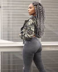 Black And Gray Box Braids Pin By Shakayla Giles On Hair Styles Grey Box Braids Box Braids Colored Box Braids