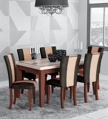 Get free shipping on qualified marble dining room sets or buy online pick up in store today in the furniture department. Buy Jenn 6 Seater Marble Top Dining Set In Beige Walnut Colour By Home Online Contemporary 6 Seater Dining Sets Dining Furniture Pepperfry Product