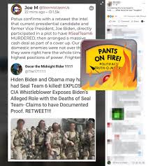 Politifact Trump Retweets Benghazi Conspiracy Theory That Falsely Claims Biden Obama Killed Navy Seals
