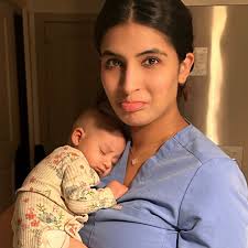 So proud of my Sister-in-law and mother of my beautiful baby niece. She  completed her Pediatric residency during her pregnancy, working 24 + hour  shifts at the hospital helping sick babies and