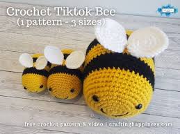 Seth the sloth free crochet pattern. Tiktok Bee Crochet Pattern In 3 Sizes Crafting Happiness