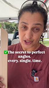 Here’s a tiny trick that makes a huge difference when cutting angles., Once  your miter saw is set — don’t change it!, Just flip your board to cut the  opposite angle., That’s how you keep both sides ...