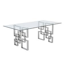 Product title bowery hill 28 square glass top patio dining table. Best Quality Furniture Rectangular Glass Top Dining Table With Stainless Steel Legs On Sale Overstock 31073474 Grey