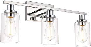 We offer a variety of finishes such as contemporary polished chrome to a more traditional lightly brushed nickel finish, here at aqlighting. Buy Melucee Modern Bathroom Lighting Fixtures Chrome Finish 3 Light Vanity Lights Contemporary Style Wall Sconce With Clear Glass Shade For Hallway Entryway Kitchen Bedroom Online In Turkey B0872wkjq8
