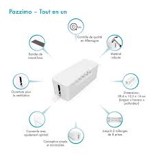 Pazzimo Boite De Rangement Noire Pour Rallonge Electrique Cache Cable Plastique Elegant Robuste Range Cab Cache Cable Range Cable Boite Rangement Plastique