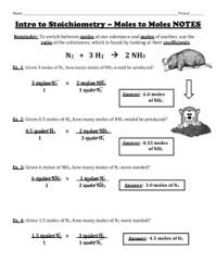 Gizmos moles answer sheet : Mass To Mole Stoichiometry Worksheet With Answers Pdf
