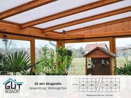 Sonnenschutz polycarbonatfolie für planes & gebogenes kunststoffglas: Stegplatten Mit Warmedammung Sehr Guter Isolierwert 32 Mm Stegplatte