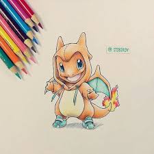 Cute Charmander Colored Pencil Drawing Pokemon Drawings Pokemon Pokemon Tattoo