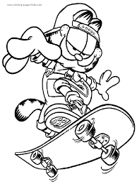 Cartoon characters coloring pages printable. Garfield Color Page New Coloring Pages For Kids