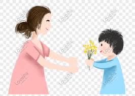 Gambar kartun muslimah ibu dan anak laki2 hijabfest. Anak Kartun Memberi Bunga Kepada Ibu Png Grafik Gambar Unduh Gratis Lovepik