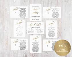 gold wedding seating chart cards 4 x 6 seating chart