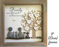 Pebble Art Family Tree Family Gift Fathers Gift Picture Etsy Pebble Art Family Family Tree Gift Pebble Art