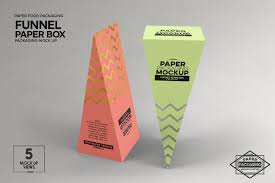 Download Funnel Paper Box Packaging Mockup By Inc Design Studio Thehungryjpeg Com PSD Mockup Templates