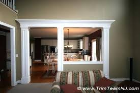 Half Wall Between Kitchen And Dining Room Idea How To Trim Half Wall Between Kitchen And Family Ro Room Remodeling Open Kitchen And Living Room Home Remodeling