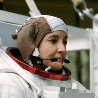 Astronaut Linda Godwin during contingency EVA training in WETF