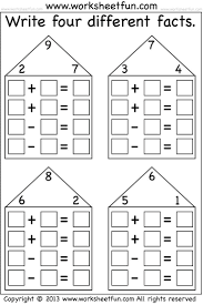 Fact Family Houses Fact Family Worksheet Family Worksheet First Grade Math